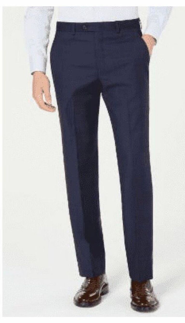Ralph Lauren Mens Plaid Casual Trouser Pants, Blue, 52Wx 32L